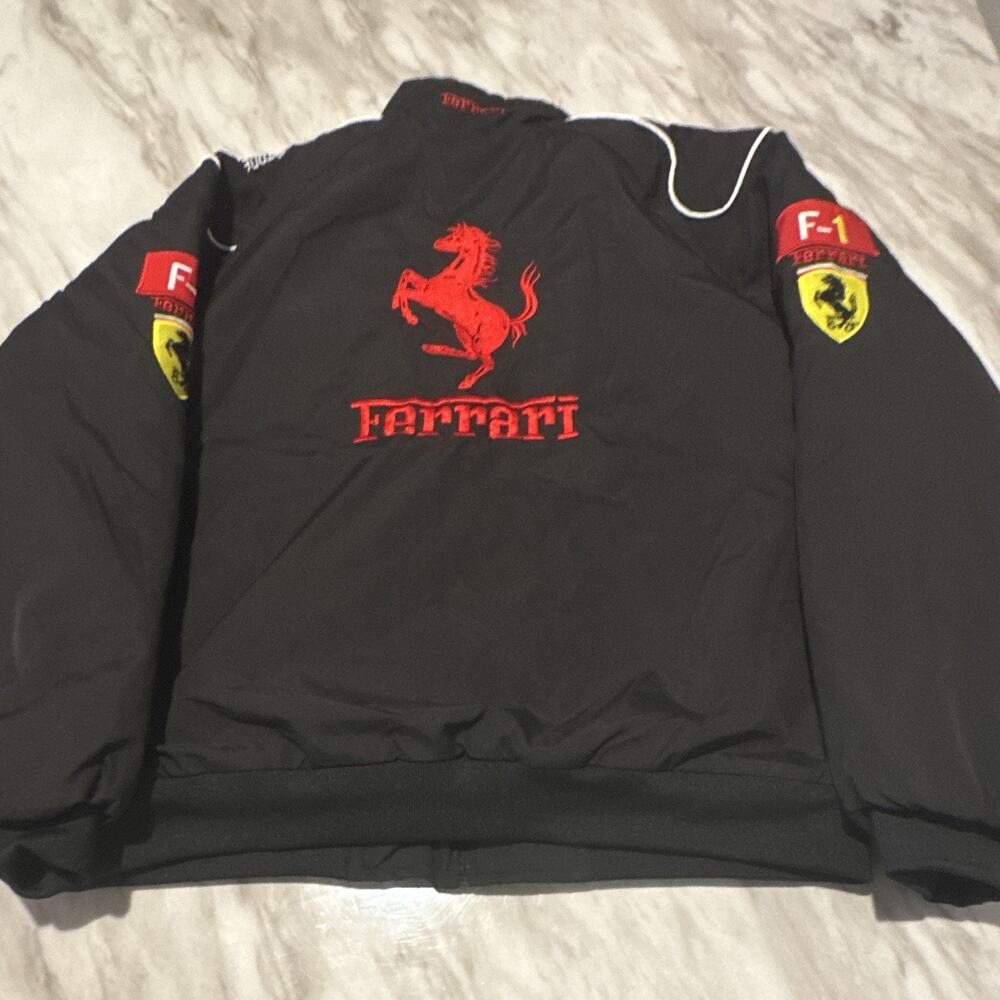 Mens Ferrari Racing Jacket With Embroidered Logos Size Large - Picture 8 of 14